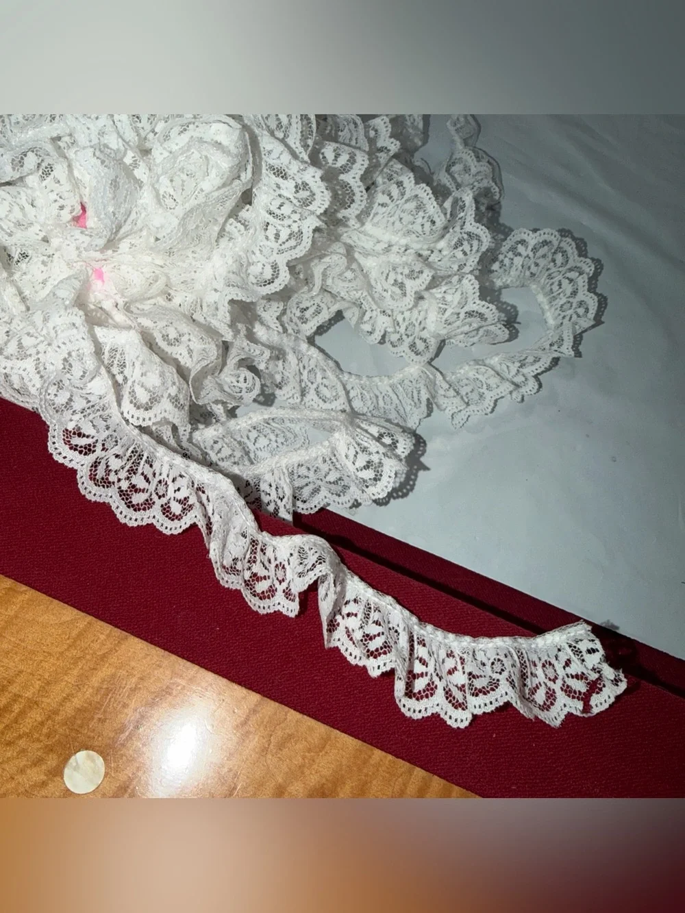 VINTAGE WHITE LACE,  Large LOT, 3 Kinds, Flowers,  3” Wide Roses, Lace Trim LOT